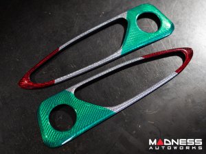 Alfa Romeo Giulia Interior Door Handle Surround Trim Kit - Carbon Fiber - Italian Theme - Feroce Carbon 